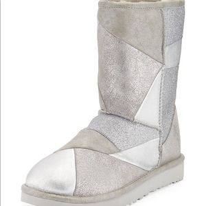 NWT Toddler UGG Size 8 Patchwork Silver Boots